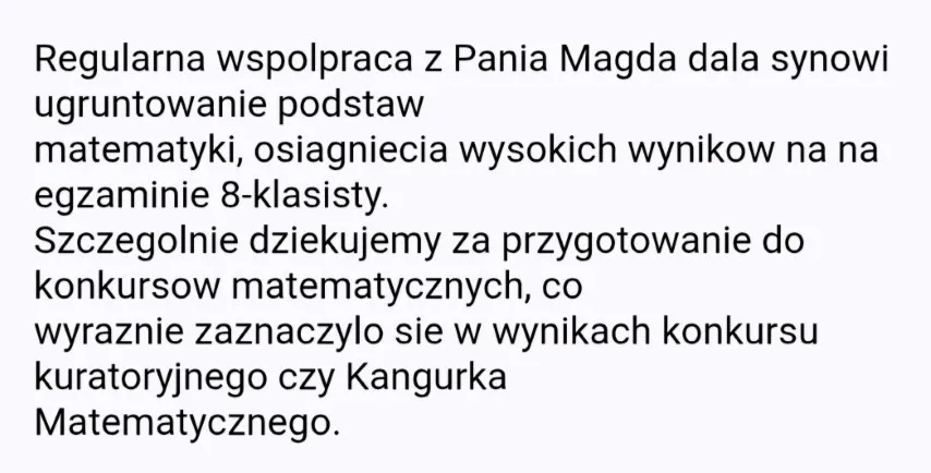 Opinia rodzica – wiadomość 20 z 27